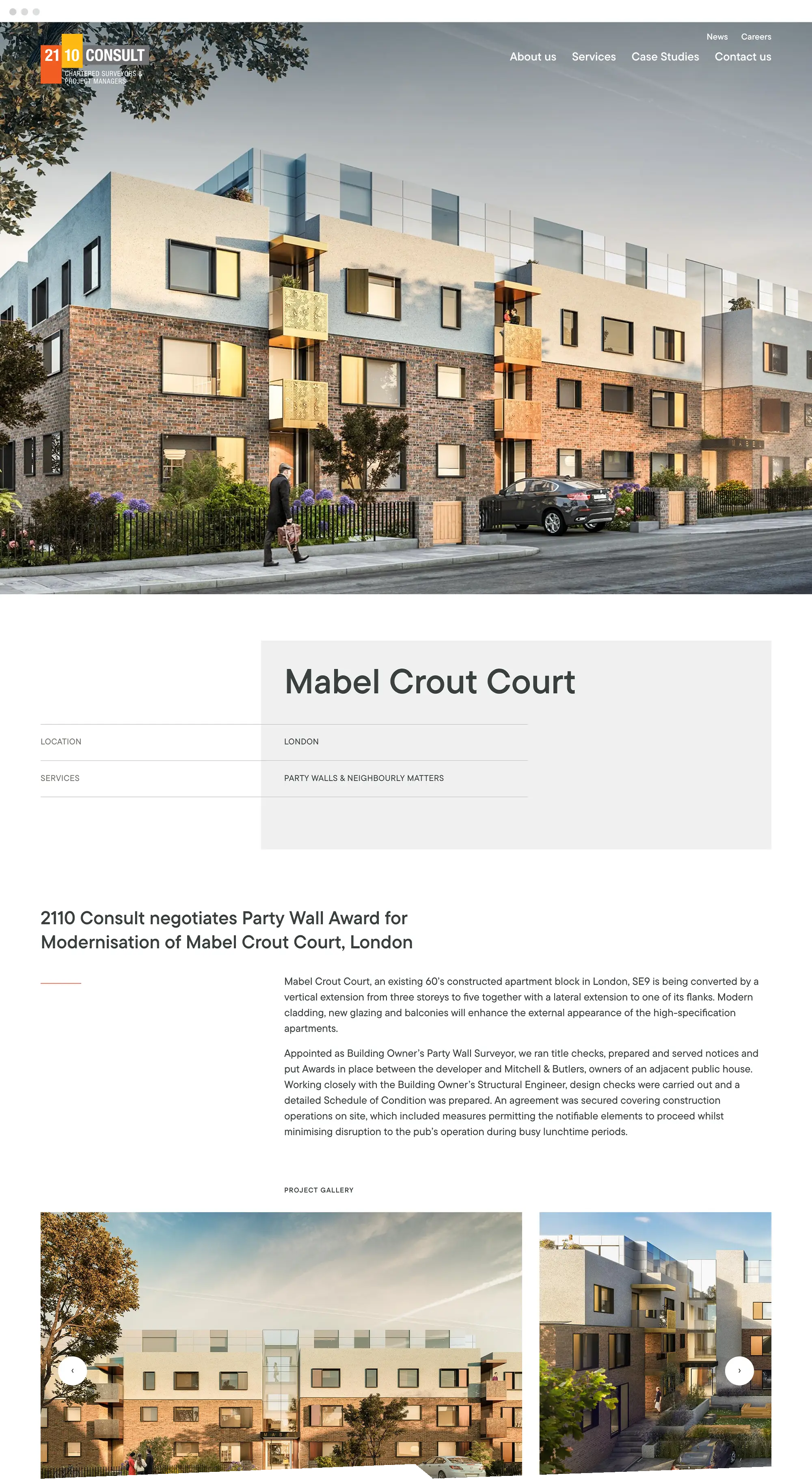 2110 Consult - website case study page