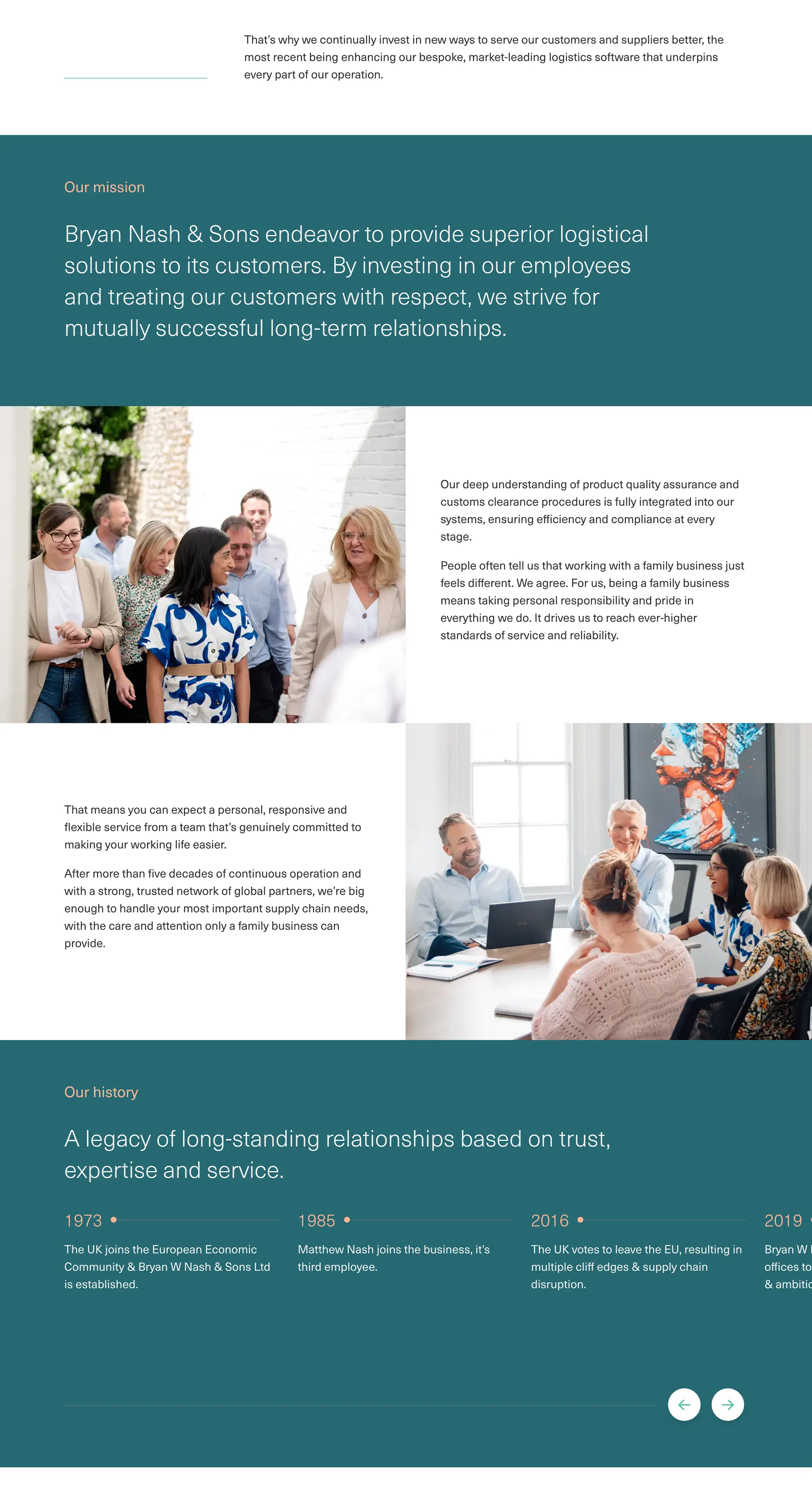 Bryan Nash & Sons - website about page