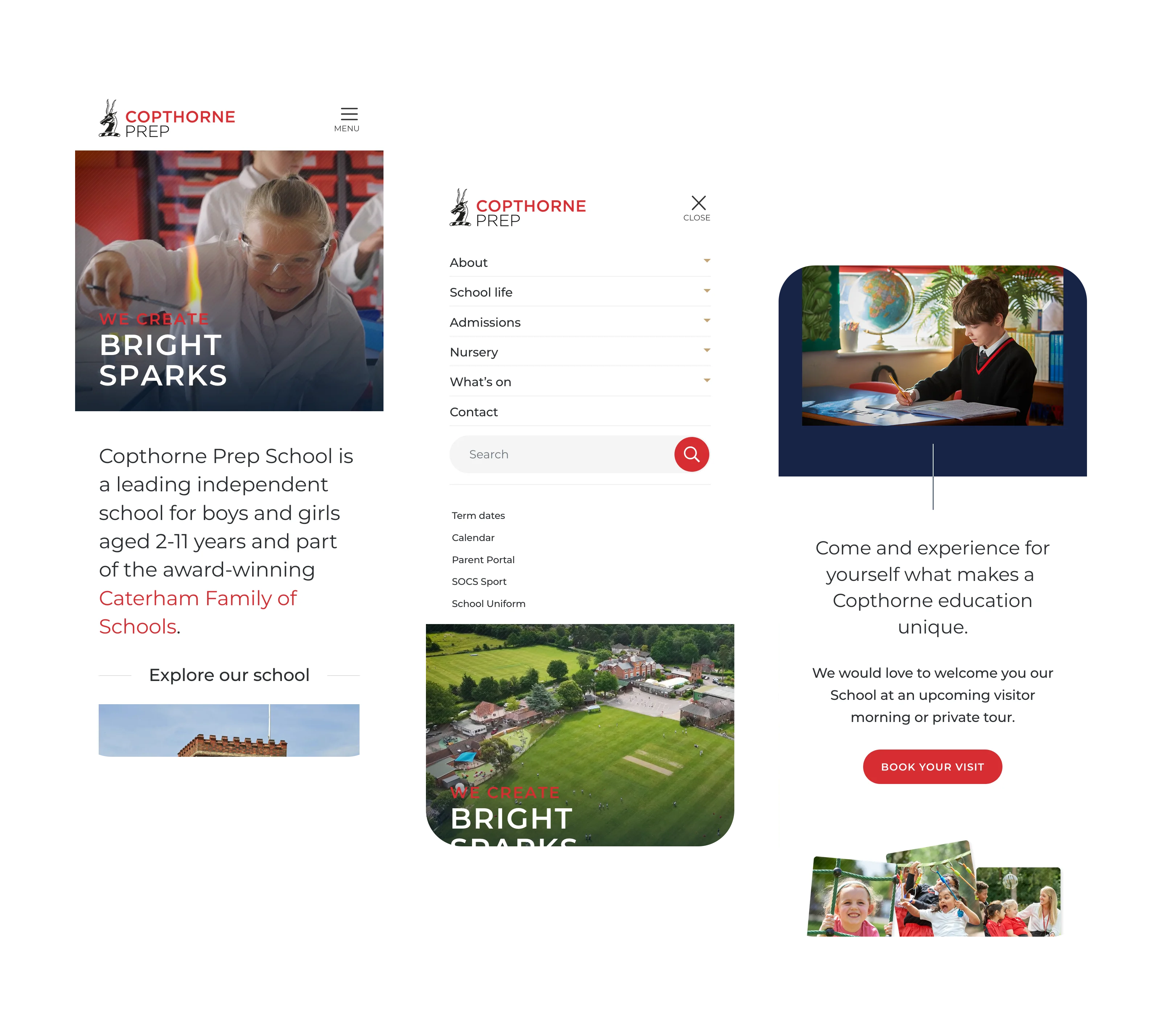 Copthorne Prep School -website design